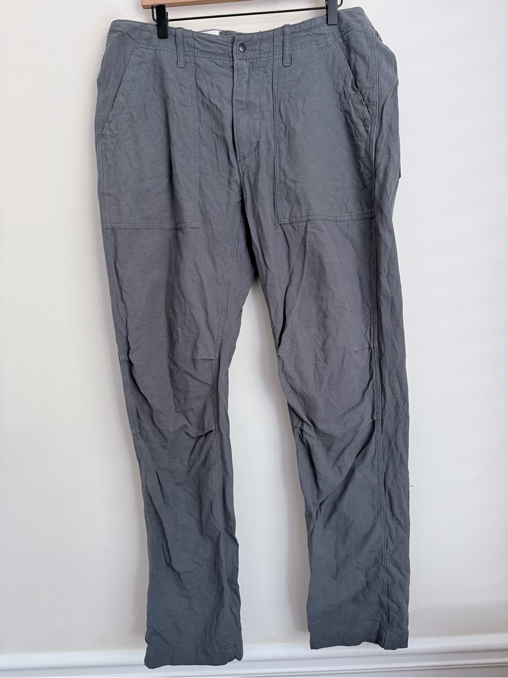 Relwen Pants Mens 36 grey Cotton Linen Blend Supply Canvas Utility
